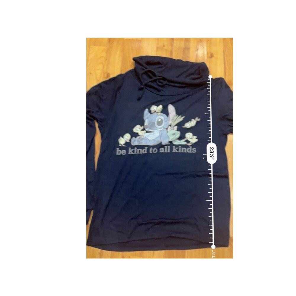 Disney Lilo & Stitch Lightweight Long Sleeve Top Kind To All Blue Womens' M - Picture 3 of 7